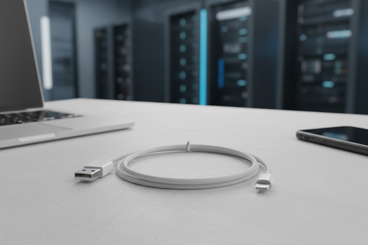 O.MG Cable Basic USB-A/Lightning in professional security testing setting