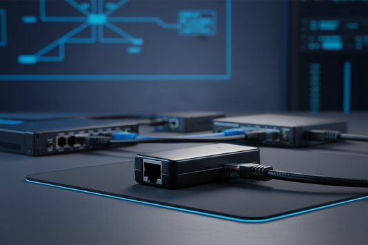 Plunder Bug LAN Tap network monitoring device in professional network security setting